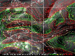 Météo tropicale : Carte des vents de cisaillement.