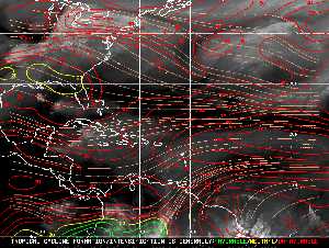 Météo tropicale : Carte des vents de cisaillement.