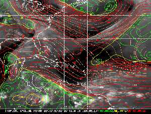 Météo tropicale : Carte des vents de cisaillement.