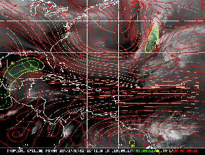 Météo tropicale : Carte des vents de cisaillement.