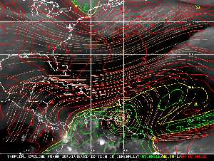 Météo tropicale : Carte des vents de cisaillement.