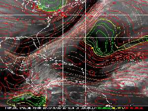 Météo tropicale : Carte des vents de cisaillement.