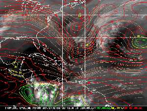 Météo tropicale : Carte des vents de cisaillement.