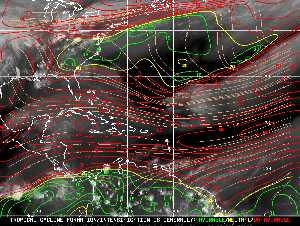 Météo tropicale : Carte des vents de cisaillement.
