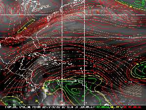 Météo tropicale : Carte des vents de cisaillement.