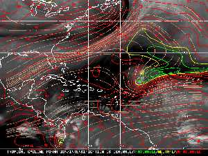 Météo tropicale : Carte des vents de cisaillement.