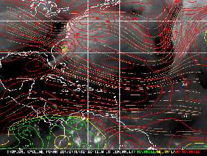 Météo tropicale : Carte des vents de cisaillement.