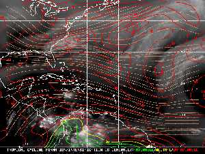 Météo tropicale : Carte des vents de cisaillement.