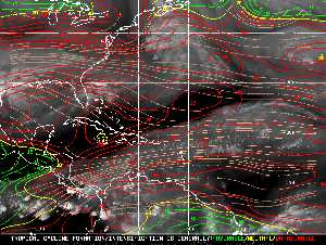 Météo tropicale : Carte des vents de cisaillement.