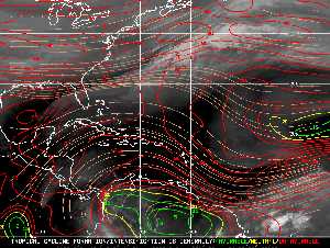 Météo tropicale : Carte des vents de cisaillement.