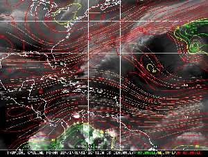 Météo tropicale : Carte des vents de cisaillement.