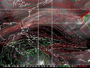 Météo tropicale : Carte des vents de cisaillement.