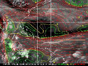 Météo tropicale : Carte des vents de cisaillement.