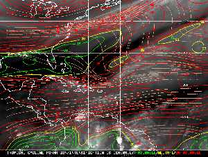 Météo tropicale : Carte des vents de cisaillement.