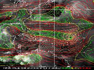 Météo tropicale : Carte des vents de cisaillement.