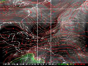 Météo tropicale : Carte des vents de cisaillement.