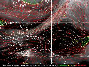 Météo tropicale : Carte des vents de cisaillement.