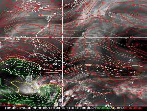 Météo tropicale : Carte des vents de cisaillement.