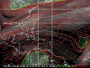Météo tropicale : Carte des vents de cisaillement.