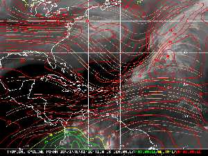 Météo tropicale : Carte des vents de cisaillement.