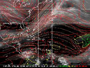 Météo tropicale : Carte des vents de cisaillement.