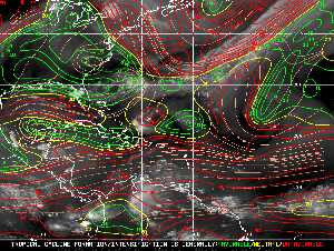 Météo tropicale : Carte des vents de cisaillement.