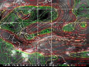 Météo tropicale : Carte des vents de cisaillement.