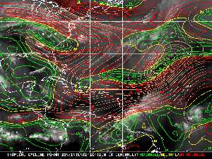 Météo tropicale : Carte des vents de cisaillement.
