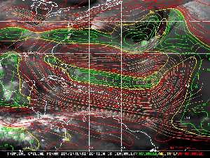 Météo tropicale : Carte des vents de cisaillement.