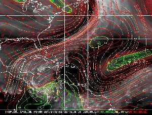 Météo tropicale : Carte des vents de cisaillement.