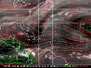 Météo tropicale : Carte des vents de cisaillement.