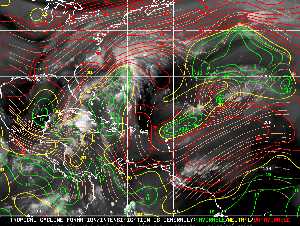 Météo tropicale : Carte des vents de cisaillement.
