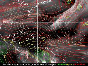 Météo tropicale : Carte des vents de cisaillement.