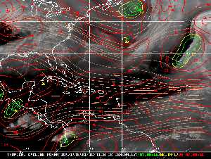 Météo tropicale : Carte des vents de cisaillement.