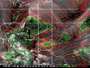 Météo tropicale : Carte des vents de cisaillement.