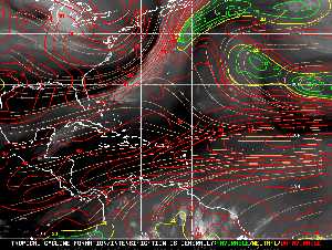 Météo tropicale : Carte des vents de cisaillement.