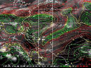 Météo tropicale : Carte des vents de cisaillement.