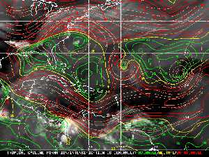 Météo tropicale : Carte des vents de cisaillement.