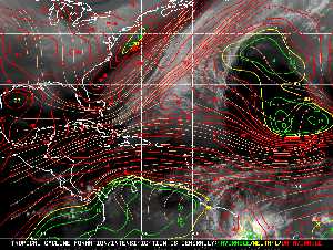 Météo tropicale : Carte des vents de cisaillement.