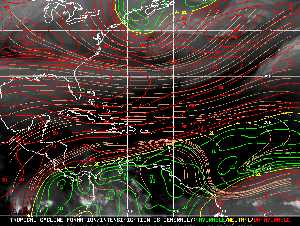 Météo tropicale : Carte des vents de cisaillement.