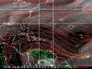 Météo tropicale : Carte des vents de cisaillement.