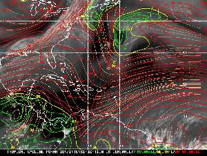 Météo tropicale : Carte des vents de cisaillement.
