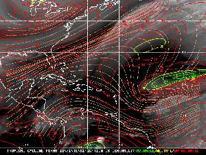 Météo tropicale : Carte des vents de cisaillement.