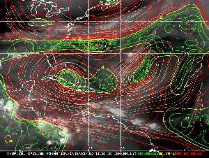 Météo tropicale : Carte des vents de cisaillement.