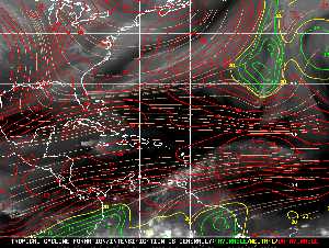 Météo tropicale : Carte des vents de cisaillement.