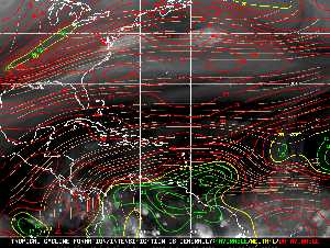 Météo tropicale : Carte des vents de cisaillement.