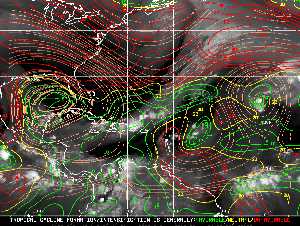 Météo tropicale : Carte des vents de cisaillement.