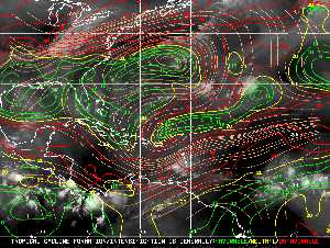 Météo tropicale : Carte des vents de cisaillement.