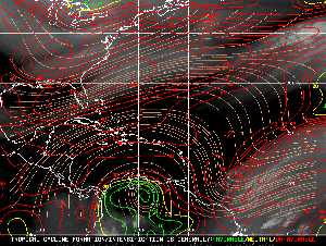 Météo tropicale : Carte des vents de cisaillement.