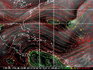 Météo tropicale : Carte des vents de cisaillement.